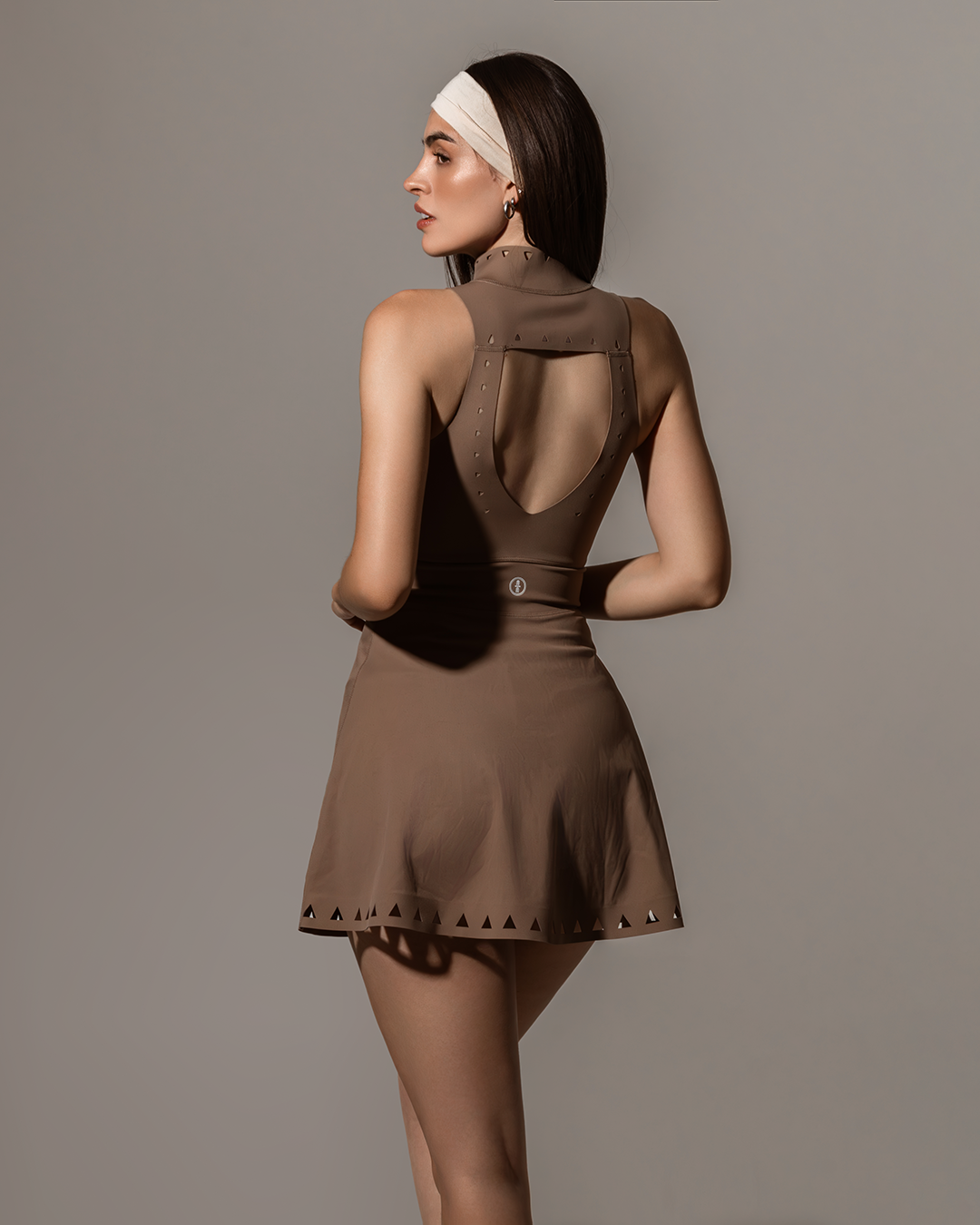 Geometric Cutout Zip Dress